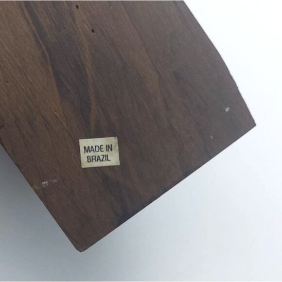 Brazilian Geode Agate Slice White & Purple Banded Mounted Wood Base - Picture 7 of 7